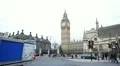 Parliament Square and Big Ben Clock Tower in London, England, Car traffic HD Footage