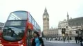 Parliament Square and Big Ben Clock Tower in London, England, Car traffic HD Footage