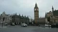 Parliament Square and Big Ben Clock Tower in London, England, Car traffic HD Footage