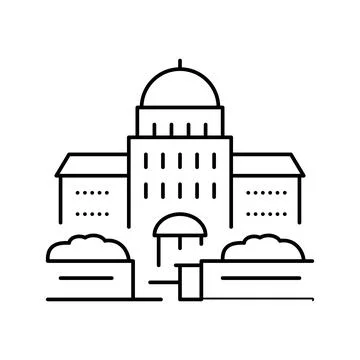 Parliament state structure building line icon vector illustration Ilustración de archivo