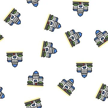 Parliament state structure building vector seamless pattern Ilustración de archivo
