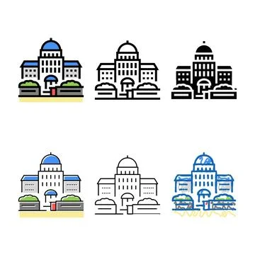 Parliament state variations structure building color icon vector Stock-Illustration