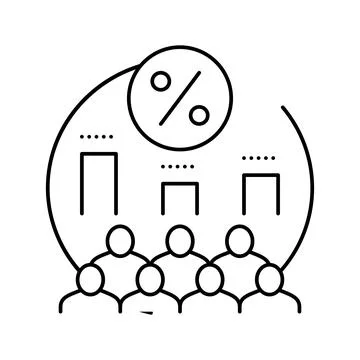 Parliament voting line icon vector illustration Stock Illustration