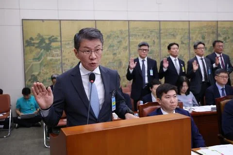 Parliamentary hearing on current issues concerning the Korea Football Associatio Stock Photos