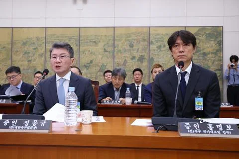Parliamentary hearing on current issues concerning the Korea Football Associatio Stock Photos