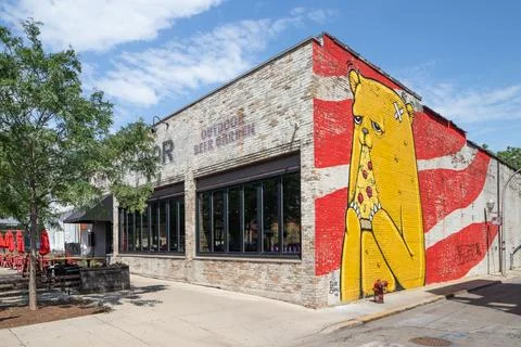 Parlor Pizza Bar in Chicago, IL. Stock Photos