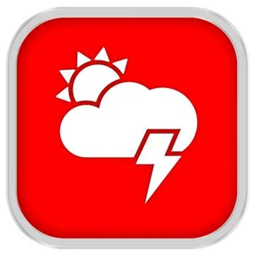 Parltly cloudy with possibility of lightning sign Illustrazione stock