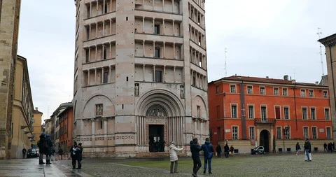 Parma Baptistery In Parma Stock Footage 123357646