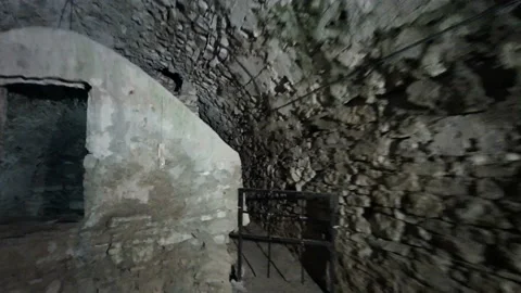 Parma bardi medieval castle interior of the cellar and the water cistern Stock-Footage 141243628