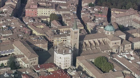Parma Cathedral And The Gothic Belfry Stock-Footage 65385196