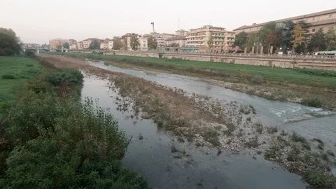 Parma city center palazzo della pilotta and park panorama river Stock-Footage 127413053
