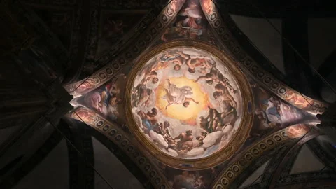 Parma, Emilia-Romagna, Italy. January 2022. Incredible footage inside the church Stockbeeldmateriaal 168256505