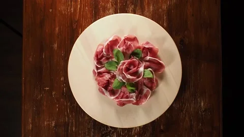 Parma ham dish Stock Footage 159799577
