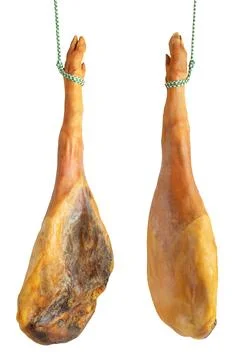 Parma ham isolated on white background with clipping path. Stock Photos