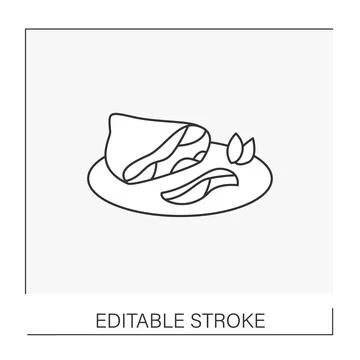Parma ham line icon Stock Illustration