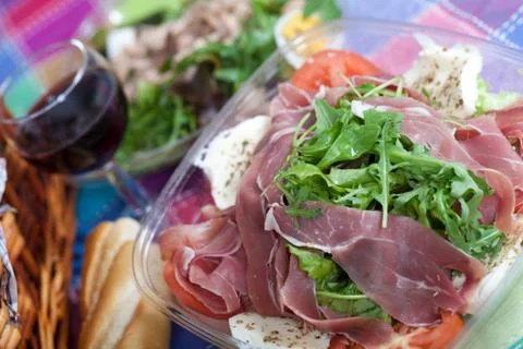 Parma ham salad Stock Photos