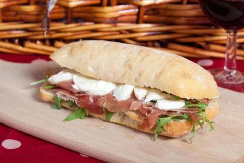 Parma ham sandwich Stock Photos