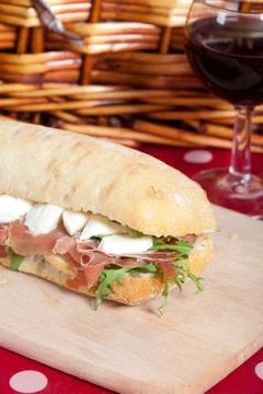 Parma ham sandwich Stock Photos