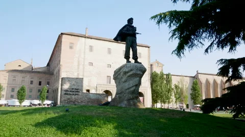 Parma, Italy, Monument to the partisan Video stock 134577329