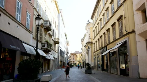 Parma, Italy, view of Strada Cavour shopping street Video stock 134577588