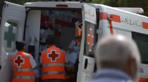 Parmedics Ambulance Crew Stock Footage 56280458
