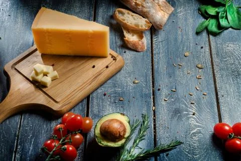 Parmesan cheese composition Stock Photos