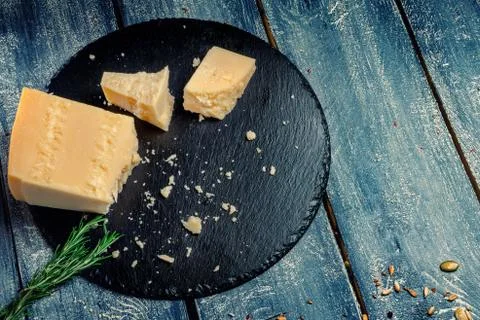 Parmesan cheese composition Stock Photos