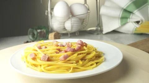 Parmesan cheese on the  dish with spaghetti Stock Footage 86528741