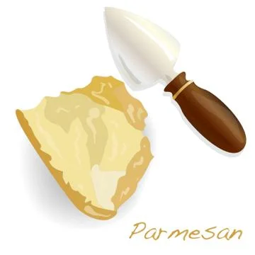 Parmesan cheese image isolated artwork Stock Illustration