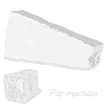 Parmesan cheese image isolated artwork Stock Illustration