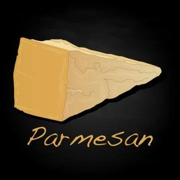 Parmesan cheese image isolated artwork Stock Illustration