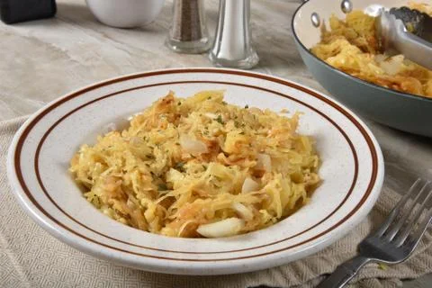 Parmesan garlic spaghetti squash Stock Photos