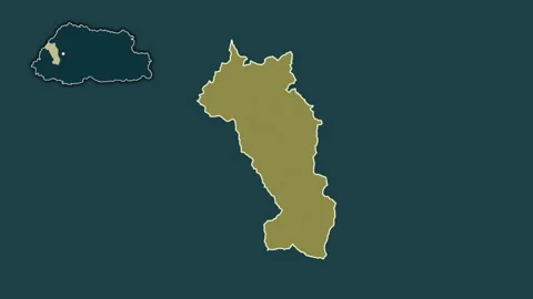 Paro - district of Bhutan, extruded and isolated. Pattern Stock Footage 241069343