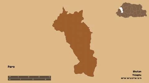 Paro, district of Bhutan, zoomed. Pattern Stock-Illustration