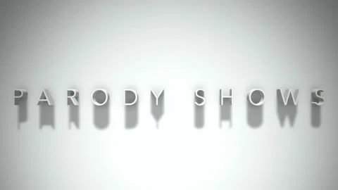 Parody shows  3D title animation white text on a white background Stock Footage 299635429