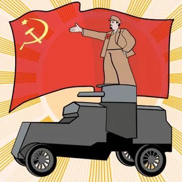 Parody of the traditional Soviet poster Stock Illustration