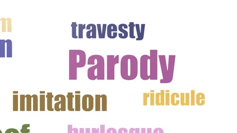 Parody Word Cloud Animated Isolated Stock Footage 107242703