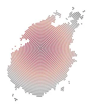 Paros dotted map. Digital style shape of Paros. Tech icon of the island wit.. Stock Photos