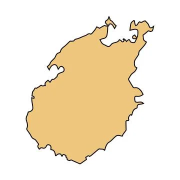 Paros island map design 库存插图