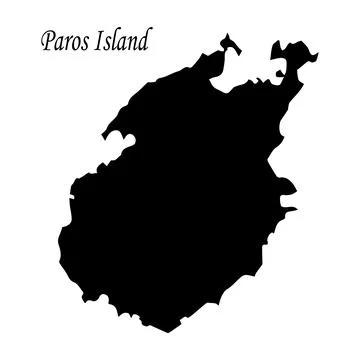 Paros island map Illustrazione stock