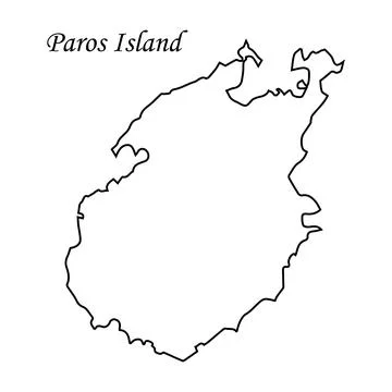 Paros island map Stock Illustration