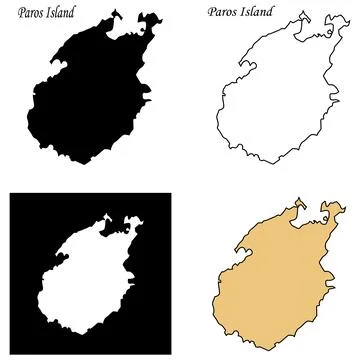 Paros island map 库存插图