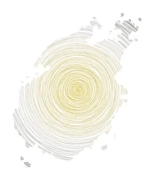 Paros map filled with concentric circles. Sketch style circles in shape of .. イラスト素材