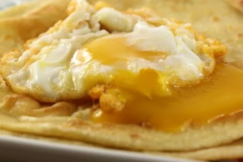 Parotta with poached egg Stock Photos