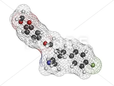 Paroxetine antidepressant drug (ssri class), chemical structure ...