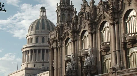 Parque Central, the main square of old Havana Stock Footage 4636500