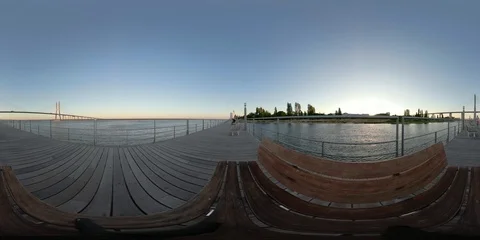 Parque das Nações Sunset 360 VR Vídeo Stock 94372133