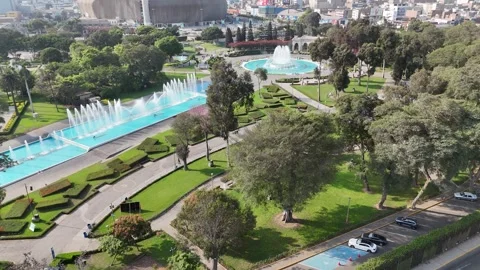 Parque De La Reserva In Lima Capital City Of Peru. Stock Footage 338264065