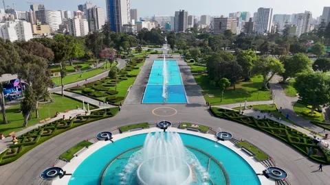 Parque De La Reserva In Lima Capital City Of Peru. Stock Footage 338266587
