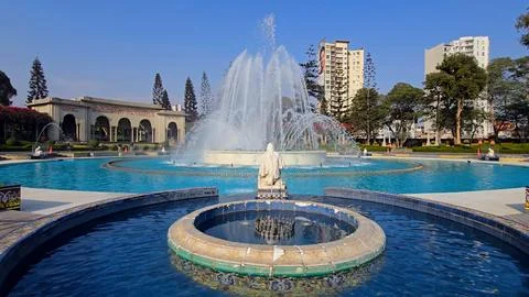 Parque De La Reserva In Lima Capital City Of Peru. Stock Photos